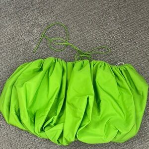 Zara Vibrant Green Strapless Bubble Top